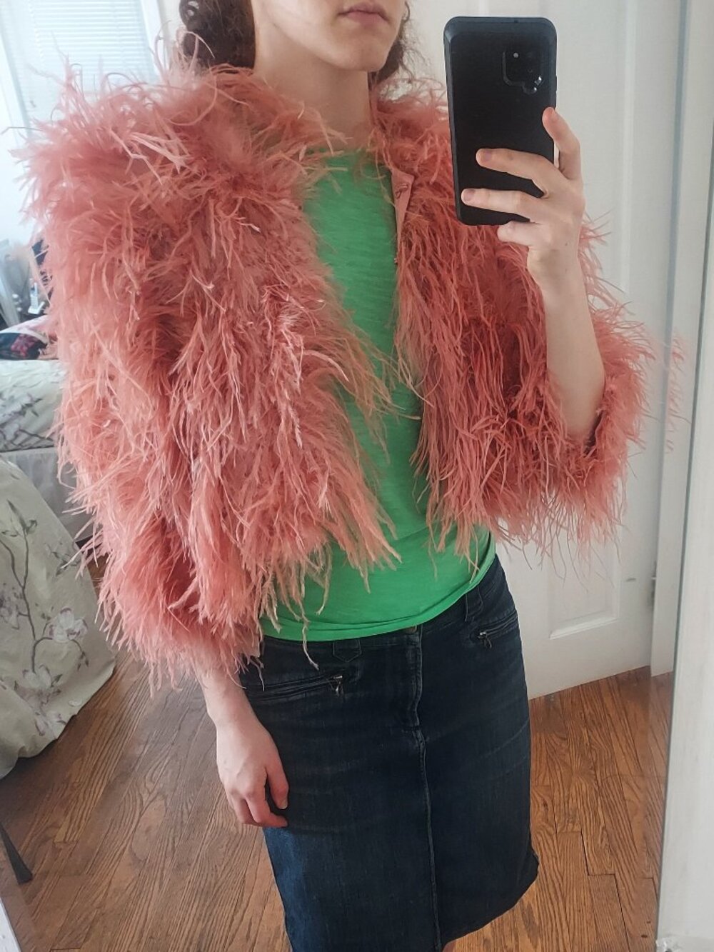Alice and Olivia Kidman Pink Feather Jacket